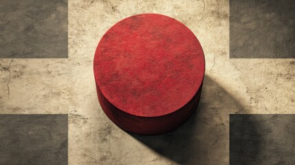 Poster - Vibrant red object resting on a floor illustrating concept of post-breakout market movements and trends in finance