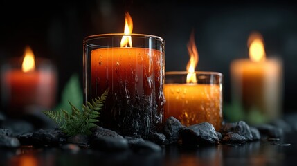 Poster - Candle and rocks together representing price action entry decision and candle behavior analysis concept