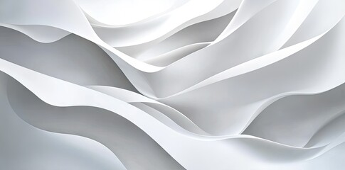 Poster - Abstract composition of flowing white waves creating a smooth. elegant texture. ideal for backgrounds in modern design or artistic presentations
