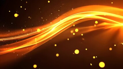 Poster - Golden light trails and sparkling particles in motion