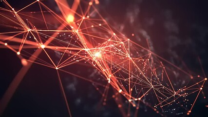 Wall Mural - Abstract network connections with glowing nodes and depth