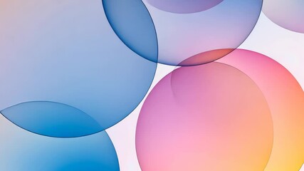Poster - Colorful transition of overlapping semitransparent circles in soothing pastel tones