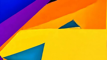 Poster - Vibrant geometric shapes in dynamic motion across a colorful background