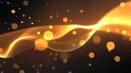 Poster - Golden light waves and particles dance in mesmerizing motion