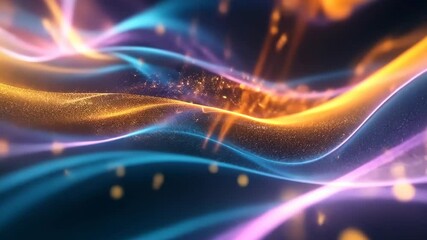 Poster - Vibrant neon waves flow with dynamic energy and colorful motion