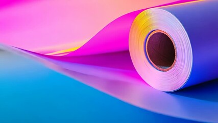 Poster - Vibrant roll dynamics: captivating gradient hues and shadow play in motion