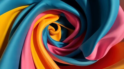 Poster - Vibrant swirling fabrics in dynamic motion creating hypnotic patterns