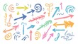 © azi - Colorful hand-drawn arrows, design elements, white background, website graphic