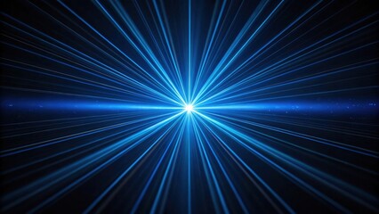 Poster - Abstract gradient Science technology and medical. Radiating blue light beams create a dynamic, abstract visual effect.