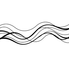 Poster - Abstract Fluid Lines: Captivating graphic of dynamic, undulating lines in a black and white. Evoking movement and artistic flair.