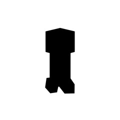 Poster - Geometric Pillar Silhouette: A striking black geometric silhouette of a pillar, symbolizing strength and structure, stands in stark contrast. 