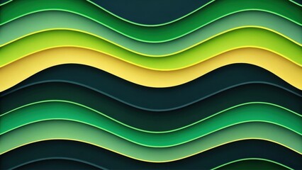 Poster - Abstract gradient Science technology and medical. Wavy green and yellow lines create an abstract, modern background with depth and texture.
