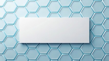 Poster - Abstract gradient Science technology and medical. Modern hexagonal wall design with a blank panel for customizable display or signage.