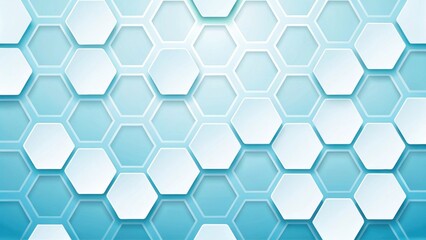 Poster - Abstract gradient Science technology and medical. Hexagonal pattern in blue tones, creating a modern and stylish abstract design.