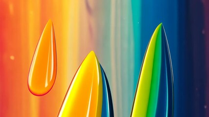 Poster - Vibrant liquid motion: dripping colors creating a flowing abstract art canvas