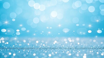 Poster - Abstract gradient Science technology and medical. Soft blue background with shimmering bubbles and stars, creating a dreamy, ethereal atmosphere.