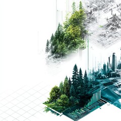 Poster - Balancing Act: An Artistic Interpretation of Urban Development Harmonized with Preserved Nature and Green Infrastructure Concepts