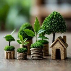 Aufkleber - Investing in a Sustainable Future: Growing Wealth Responsibly with Eco-Friendly Practices and Green Homes.