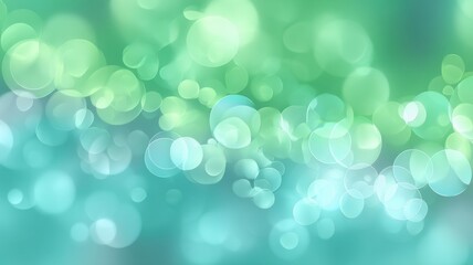 Poster - Abstract gradient Science technology and medical. Abstract background with soft bokeh circles in soothing blue and green hues.