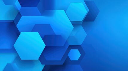 Poster - Abstract gradient Science technology and medical. Abstract blue hexagonal shapes create a modern, geometric background with a clean design.