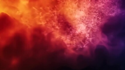 Poster - Dynamic transition of vibrant particles transforming into fiery hues