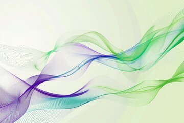 Poster - Abstract wave pattern in green and purple tones. Background image of digital wave with vibrant green and purple color. Modern background design for digital art and prints. Fluid texture. AIG51.