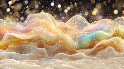 Poster - Captivating sparkling waves of light abstract background digital art fantasy close-up vivid colors