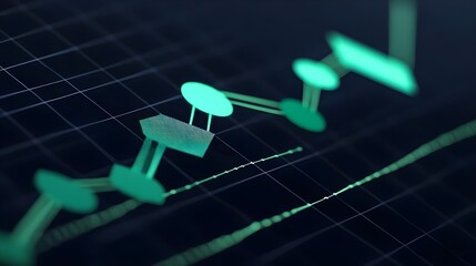 Poster - Futuristic chart analysis demonstrating data relationships digital environment abstract perspective