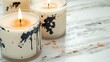 © Arjuna - Elegant pastel candles with delicate flower decor calm home decor