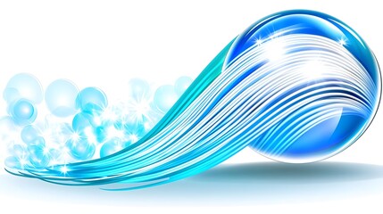 Poster - Dynamic fiber optic pathways in a transparent globe abstract art digital environment close-up view