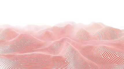 Poster - Dynamic wavy patterns in red tones abstract landscape digital art minimalist design aerial view