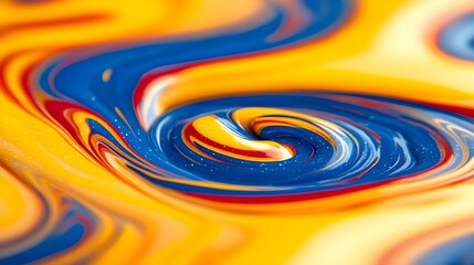 Poster - Vibrant acrylic swirls abstract art studio close-up texture colorful chaos creative concept