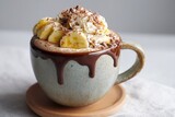 Chocolate banana banoffee cup dessert