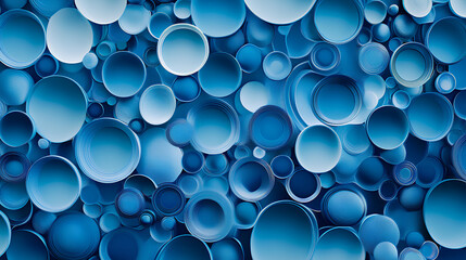 Poster - blue round circle pattern