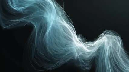 Poster - Ethereal motion of abstract blue light waves flowing gracefully