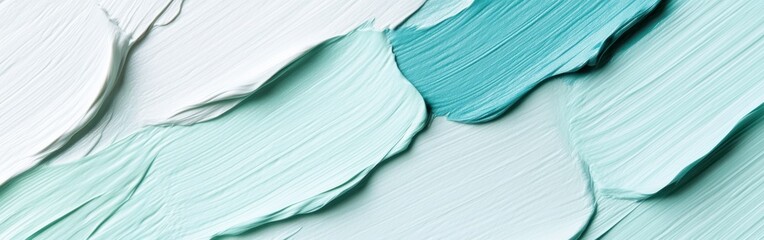 Fototapete - Soft pencil strokes create layers in pastel mint and blue, perfect for art and design