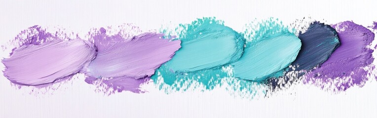 Poster - Soft pencil strokes background with torn pastel textures of purple, lavender, teal, and gray for a colorful abstract