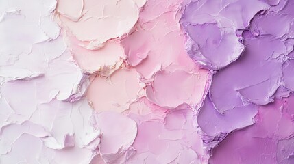 Poster - Dreamy Pastel Texture: A Canvas of Lavender, Pink, and White Oil Paint Strokes Creating an Abstract, Textured Background for Artis