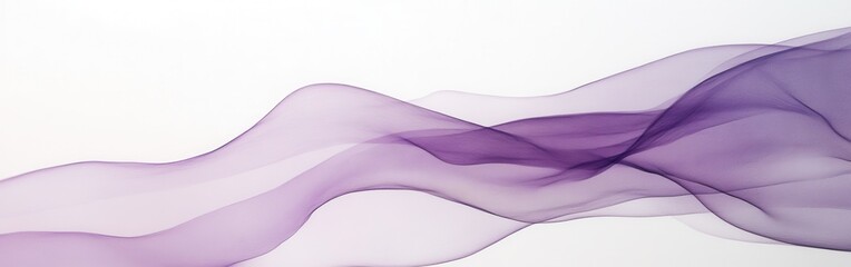 Fototapete - Abstract Flowing Fabric in Muted Lavender Tones on White Background for Artistic or Design Projects