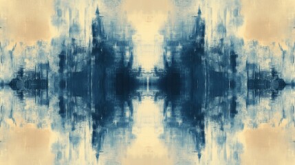 Aufkleber - Elegant pencil strokes create abstract blotches in muted blue and beige tones, evoking a sense of depth and texture
