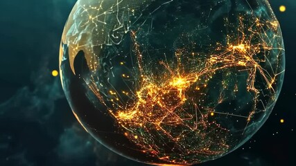 Poster - Illuminated global network: visualizing interconnected data across earth