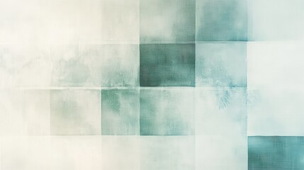 Leinwandbilder - Abstract geometric background with pastel gray and mint green grid patterns for subtle, elegant designs and textures