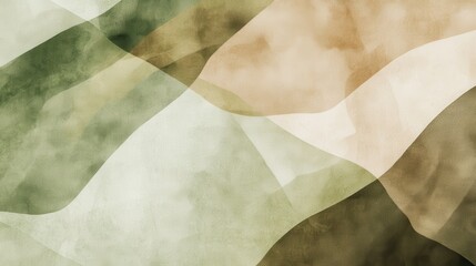 Aufkleber - Soft Abstract Pencil Stroke Background Featuring Subtle Green, Beige and Brown Earth Tone Colors and Watercolor Texture