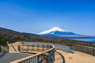 Poster - 山梨県の山中湖と富士山
