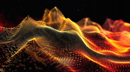 Poster - Abstract science concept with digital particles stock photo --ar 16:9 --raw --v 6 Job ID: 1cbd1f22-0e9d-437b-8354-94377f6d93dc