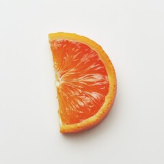 Poster - Half Slice of Fresh Orange: Juicy Citrus Fruit with Vibrant Color on White Background