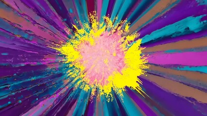 Poster - Explosive burst of vibrant colors transforming into dynamic art