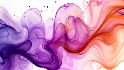 Poster - Mesmerizing swirling vortex of colorful ink in water  purple and orange harmony in motion