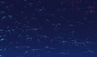 Poster - abstract space polygonal illustration. big data code representation. graphic concept for your design