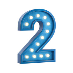 Poster - blue numbers with lights isolated on white background png